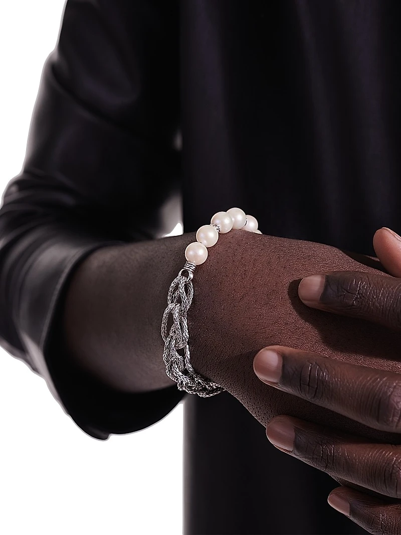 Asli Sterling Silver & 5MM Cultured Freshwater Pearl Extra Small Chain Bracelet