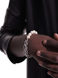 Asli Sterling Silver & 5MM Cultured Freshwater Pearl Extra Small Chain Bracelet