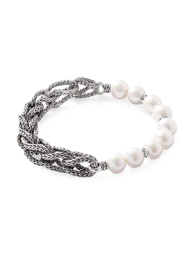 Asli Sterling Silver & 5MM Cultured Freshwater Pearl Extra Small Chain Bracelet