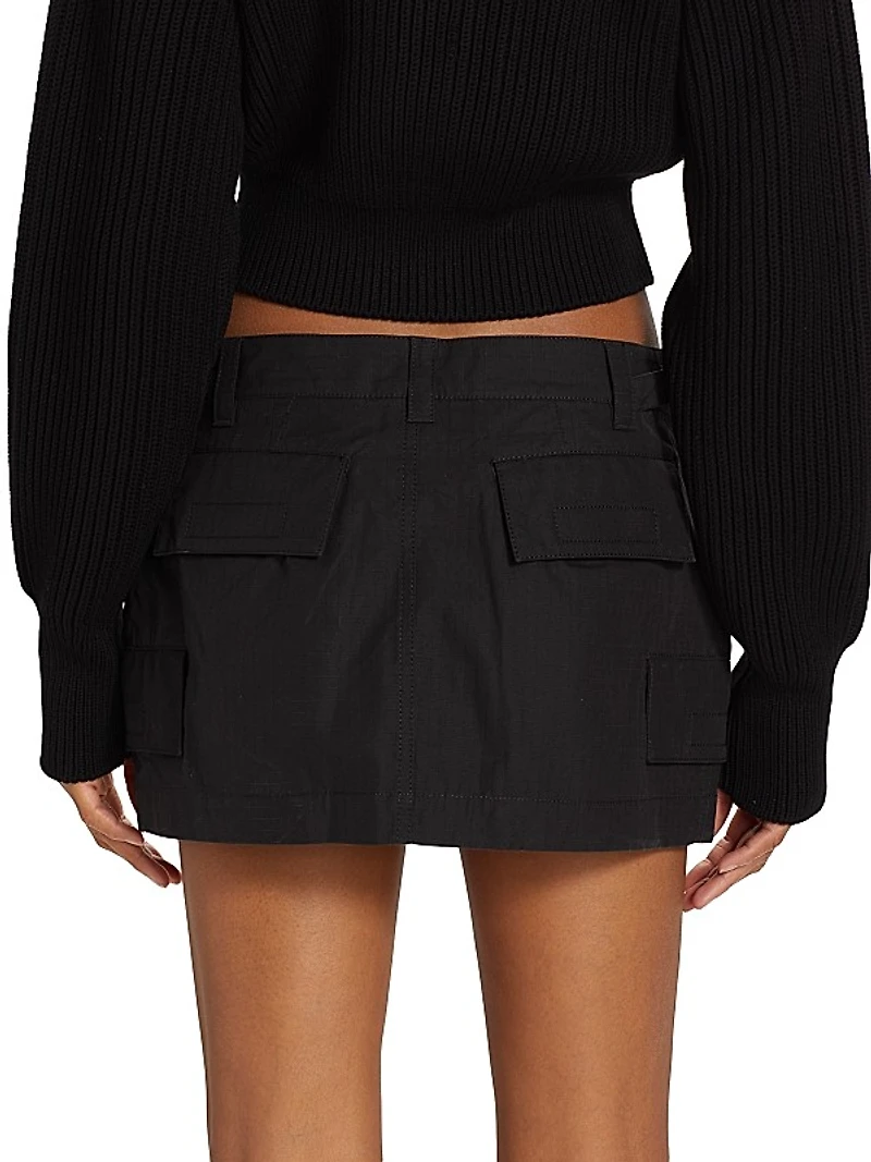 Cargo Buckle Miniskirt