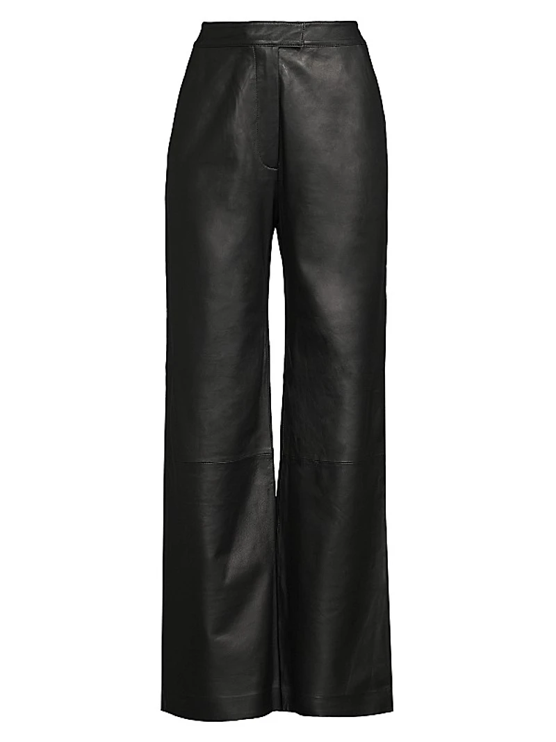 Genesis Leather Straight-Leg Pants