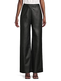 Genesis Leather Straight-Leg Pants