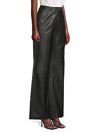 Genesis Leather Straight-Leg Pants