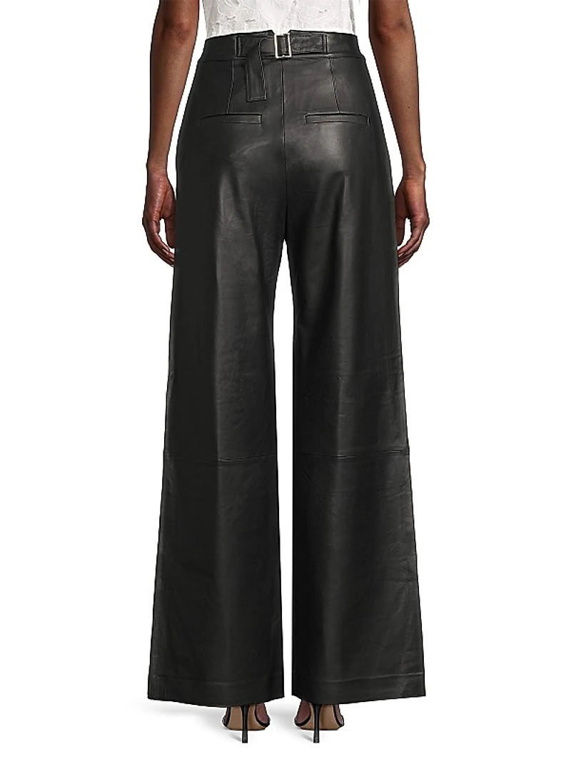 Genesis Leather Straight-Leg Pants