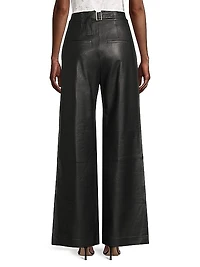 Genesis Leather Straight-Leg Pants