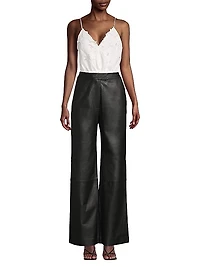 Genesis Leather Straight-Leg Pants