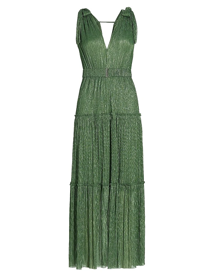 Helena Metallic Tiered Maxi Dress