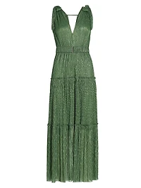 Helena Metallic Tiered Maxi Dress