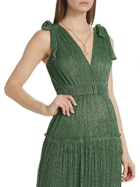 Helena Metallic Tiered Maxi Dress