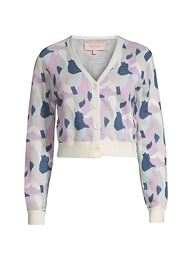 Intarsia Camo Cardigan Sweater