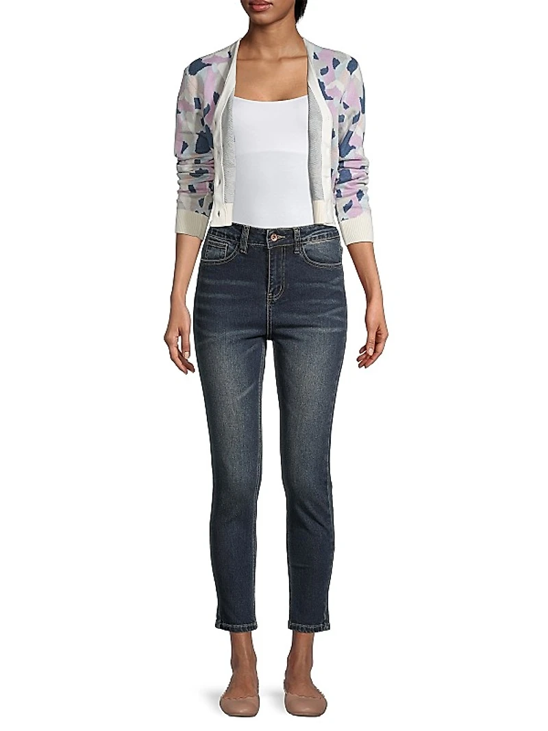 Intarsia Camo Cardigan Sweater