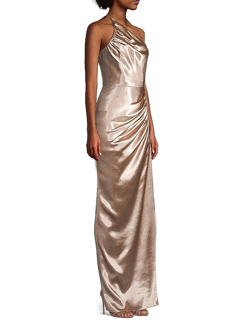 Mira Satin Floor-Length Gown
