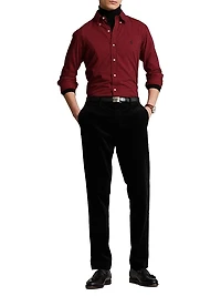 Sanded Cotton Twill Button-Down