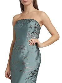 Embroidered Floor-Length Gown