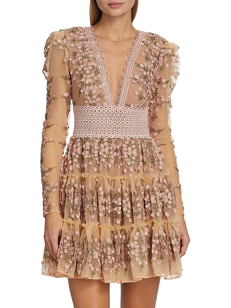 Megan Floral Crochet Lace Minidress