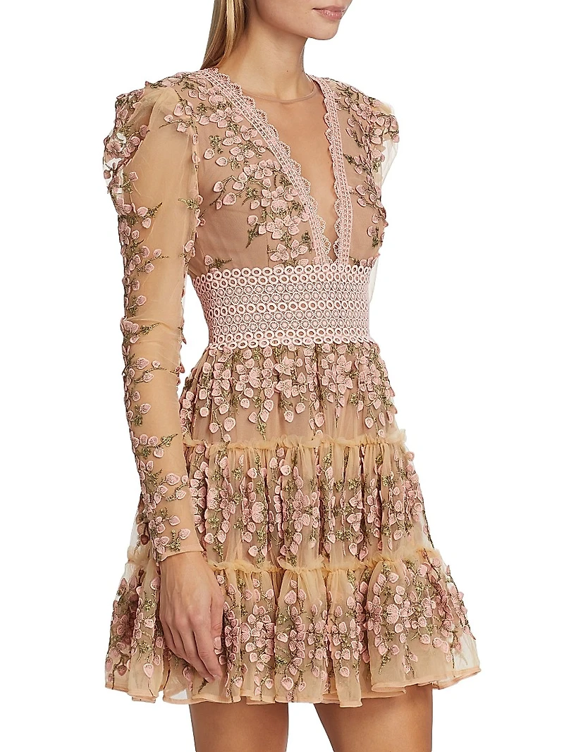 Megan Floral Crochet Lace Minidress