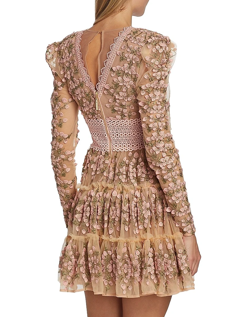 Megan Floral Crochet Lace Minidress