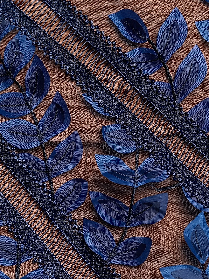 Saba Embroidered Mesh Midi-Dress