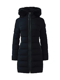 Calla Shearling-Embellished Down Coat