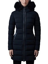 Calla Shearling-Embellished Down Coat