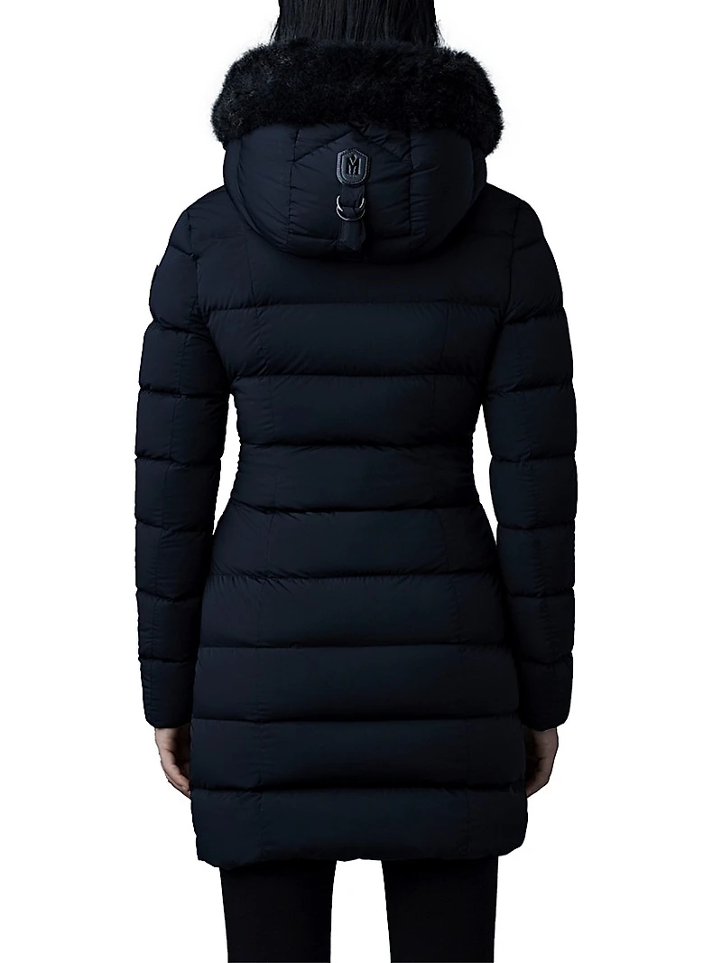 Calla Shearling-Embellished Down Coat