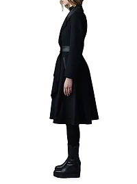 Rose Wool and Leather Coat