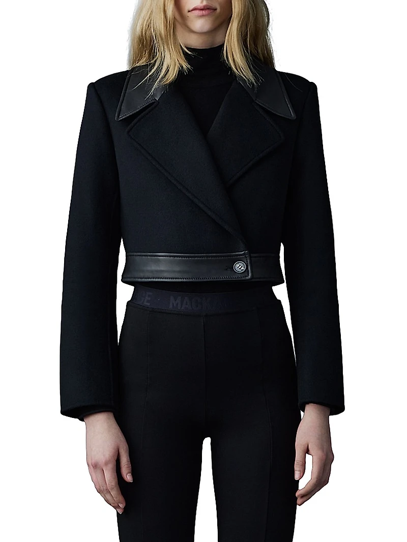 Rose Wool and Leather Coat