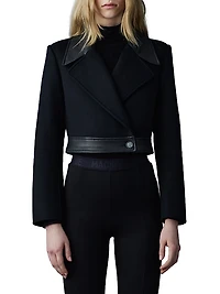 Rose Wool and Leather Coat