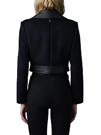 Rose Wool and Leather Coat