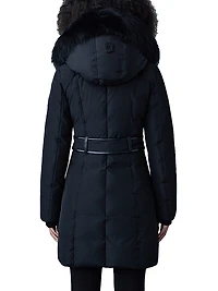 Kay Shearling-Collar Down Coat