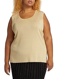 Plus Scoopneck Knit Mid-Length Tank Top