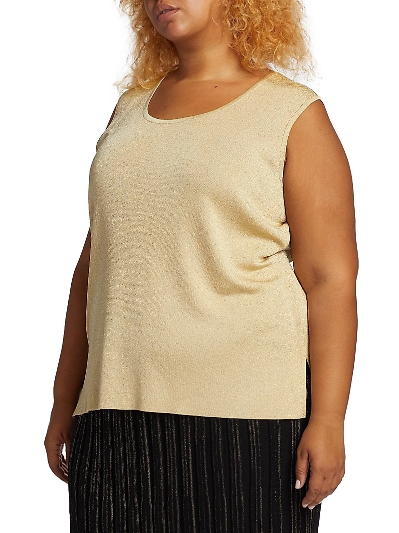 Plus Scoopneck Knit Mid-Length Tank Top