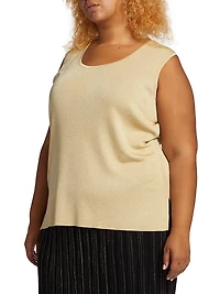 Plus Scoopneck Knit Mid-Length Tank Top