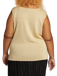 Plus Scoopneck Knit Mid-Length Tank Top