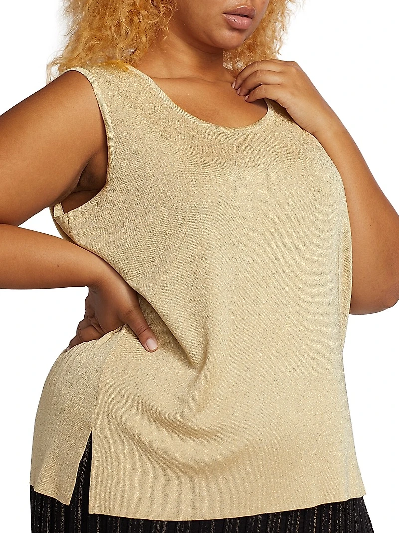 Plus Scoopneck Knit Mid-Length Tank Top