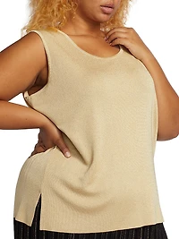 Plus Scoopneck Knit Mid-Length Tank Top