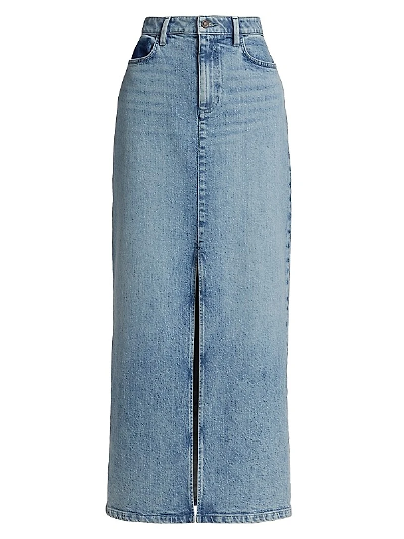 Faded Maxi Denim Skirt