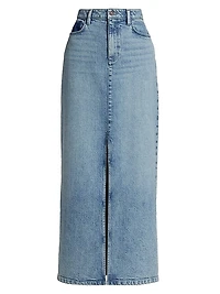 Faded Maxi Denim Skirt