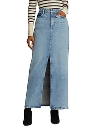 Faded Maxi Denim Skirt