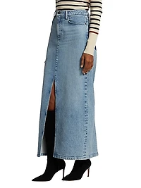 Faded Maxi Denim Skirt