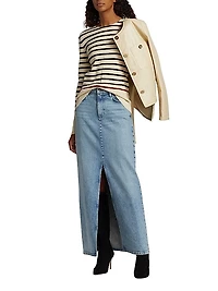 Faded Maxi Denim Skirt