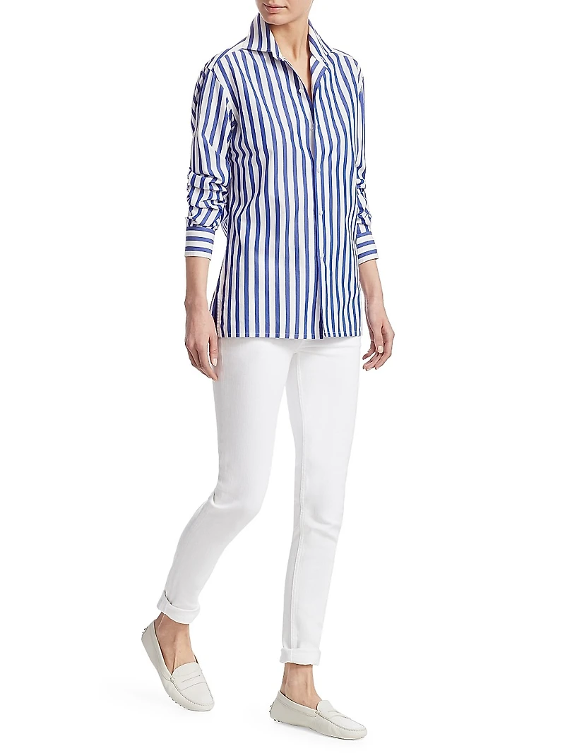 Capri Striped Button-Up Shirt
