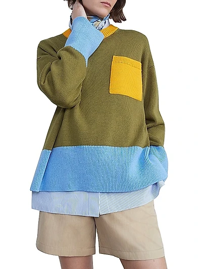 Colorblocked Crewneck Sweater