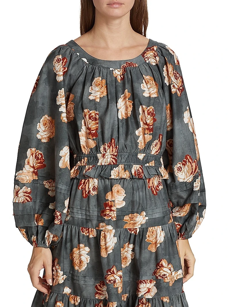 Opal Floral Blouson Top