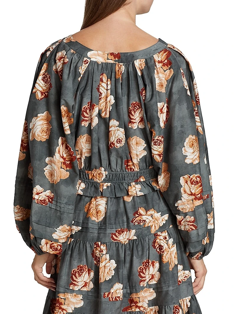 Opal Floral Blouson Top