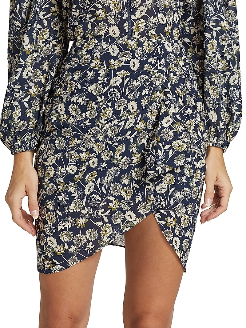 Zuri Draped Ruffle Miniskirt