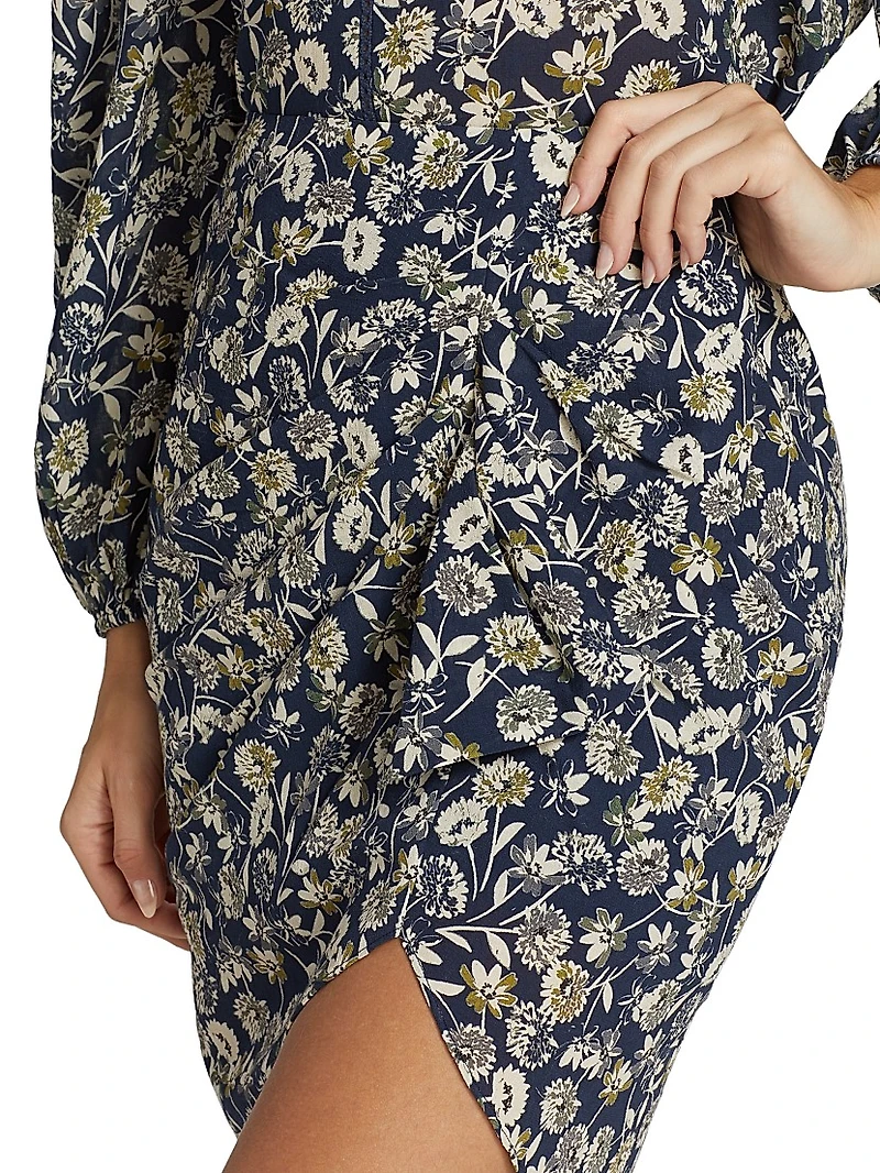 Zuri Draped Ruffle Miniskirt