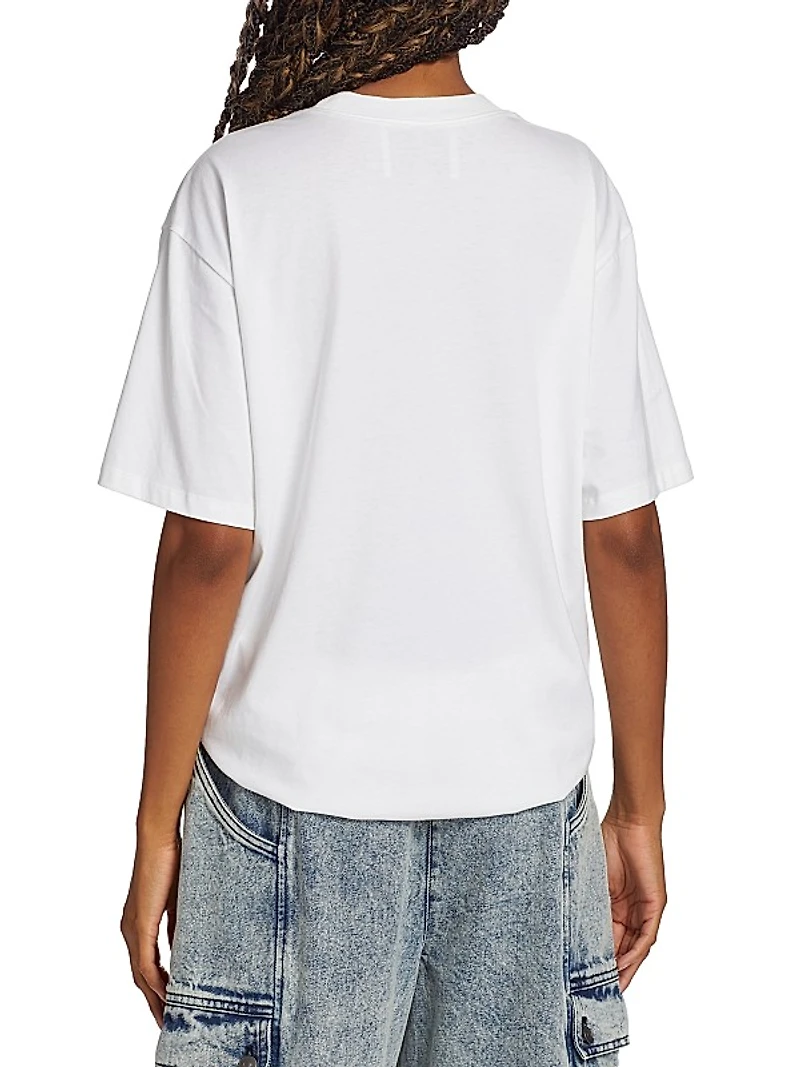 Draped Cotton Jersey T-Shirt