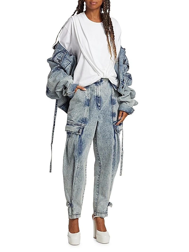 Draped Cotton Jersey T-Shirt