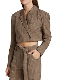 Liv Houndstooth Cropped Blazer